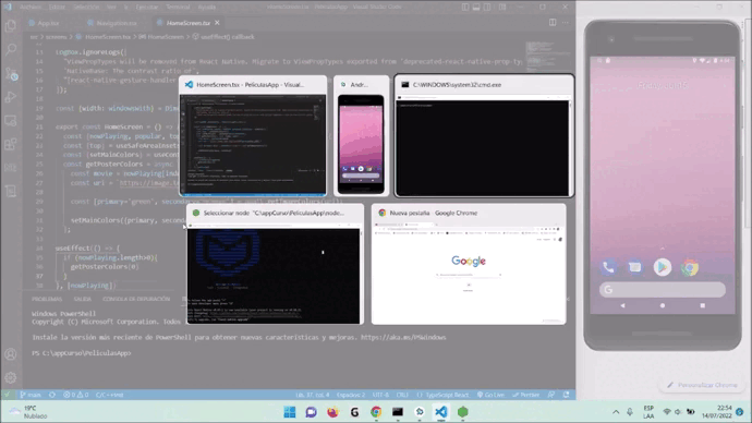 Aplicacion app cartelera de cinea, augusto gomez, developer, desarrollo de software, desarrollador web